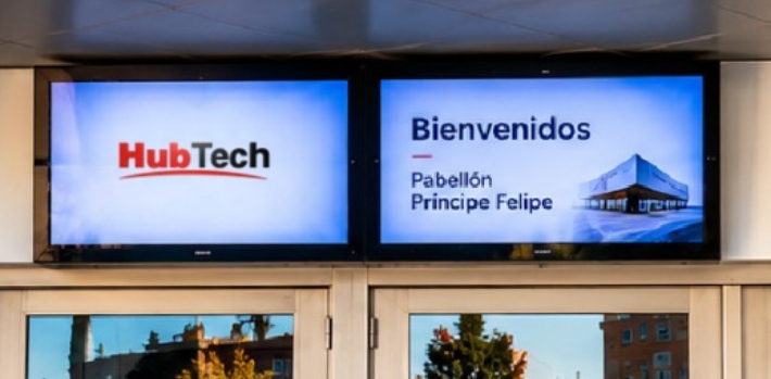 El Pabellón Príncipe Felipe (Zaragoza) renueva su cartelería digital con HubTech
